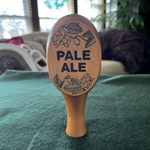 Pale Ale Beer Tap Handle Keg Man Cave Wooden Three Sided Embossed Design 6"